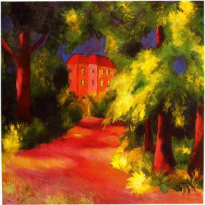 Red house painting by August Macke