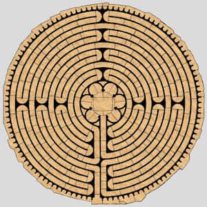 Plan of the labyrinth at Chartres Cathedral