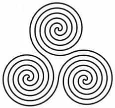 Trinity spiral - ancient symbol representing unity of mind, body, and spirit